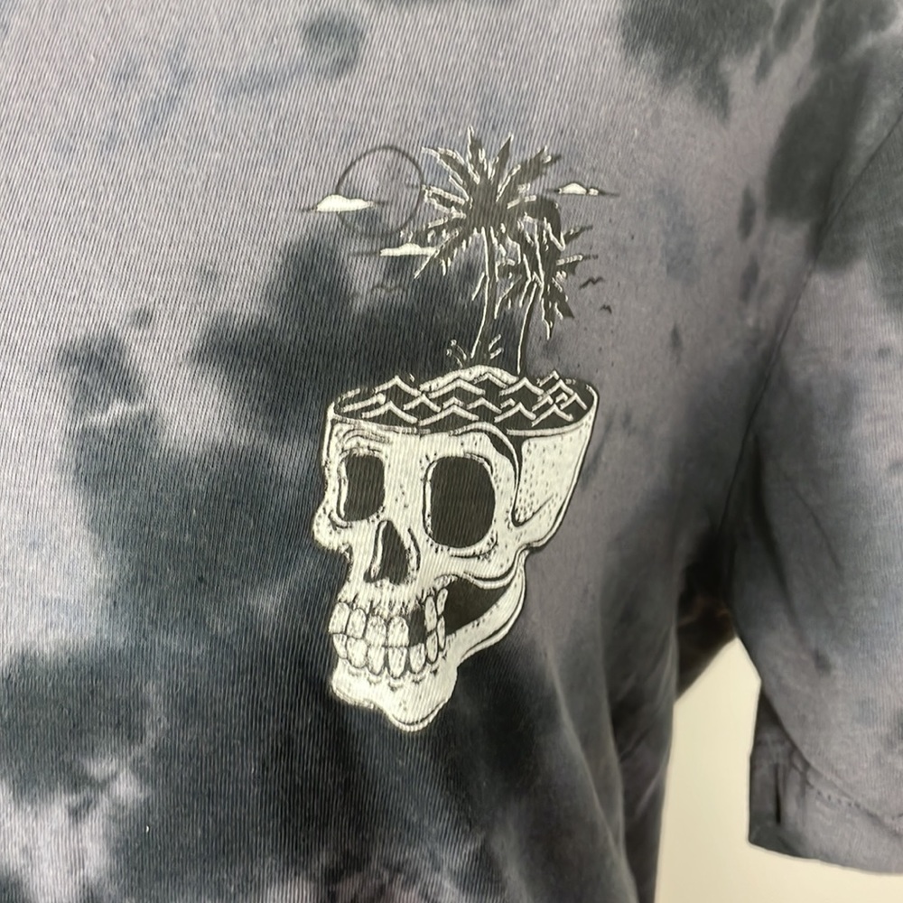 W X Y Z Mfg. Co. Tie Dye Black T-Shirt Skull Size Large - Picture 3 of 9